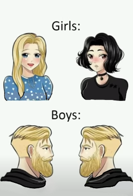 High Quality Girls vs Boys Higher Quality Blank Meme Template