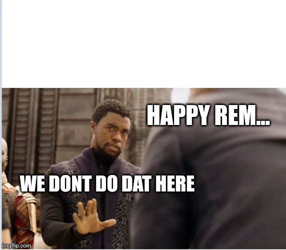 We don't do that here | HAPPY REM... WE DONT DO DAT HERE | image tagged in we don't do that here | made w/ Imgflip meme maker