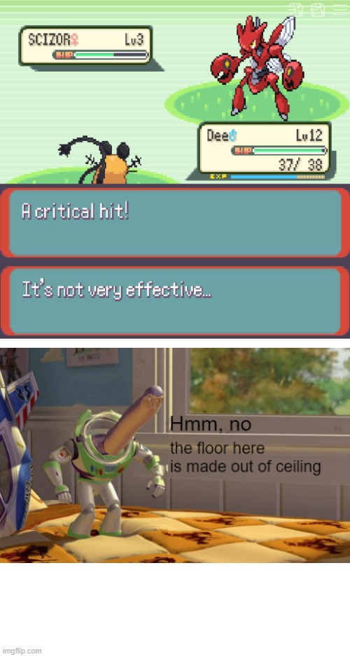 Critically Ineffective | image tagged in hmm yes the floor here is made out of floor,pokemon,gaming | made w/ Imgflip meme maker