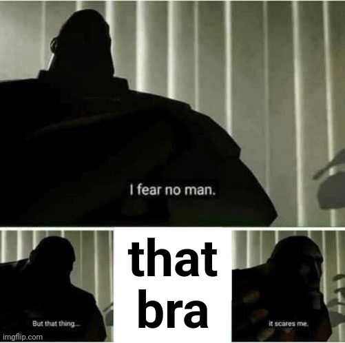 I fear no man | that
bra | image tagged in i fear no man | made w/ Imgflip meme maker