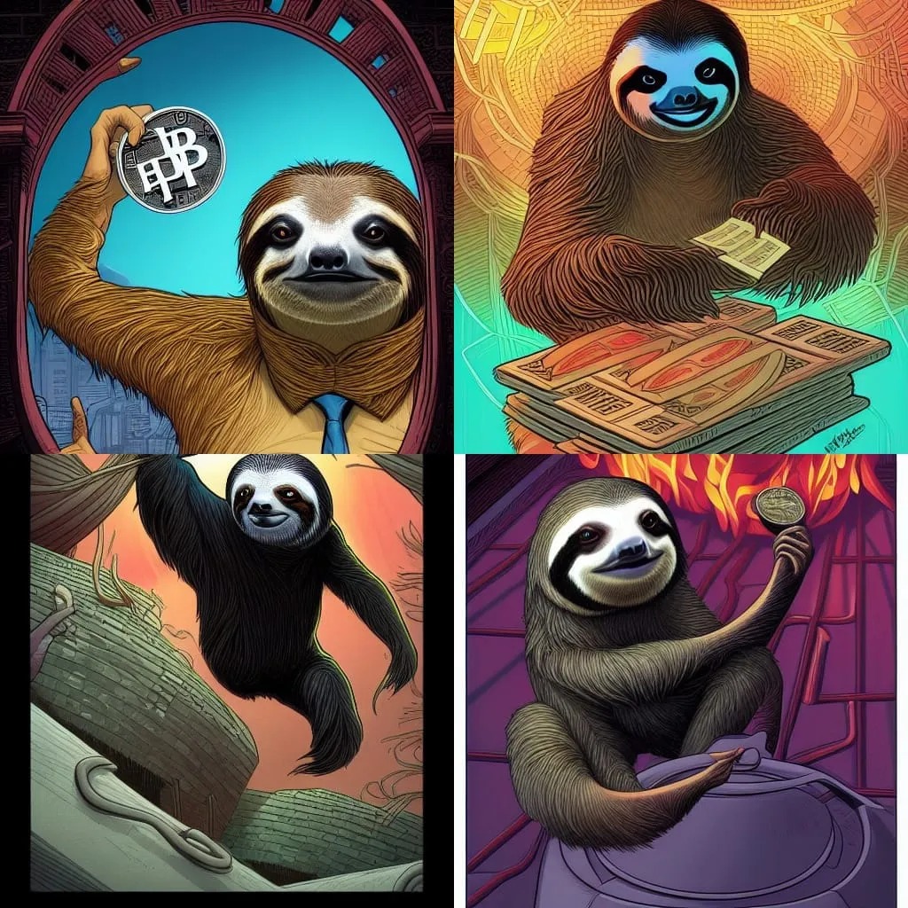 sloth buys the dip and sells the rip Blank Meme Template