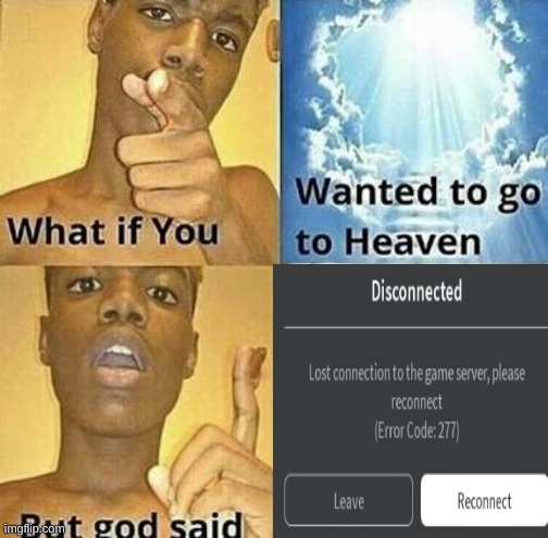 fr? | image tagged in funny memes,roblox meme,noob,what if you wanted to go to heaven,but god said meme blank template | made w/ Imgflip meme maker