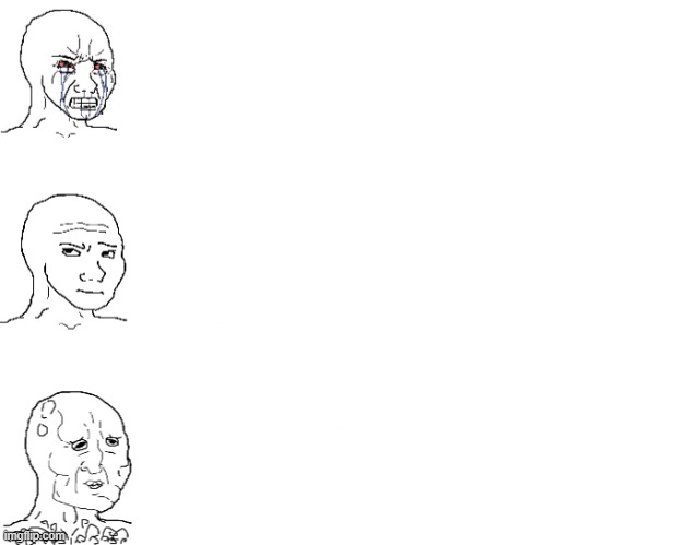 crying wojak vs chad Meme Generator - Imgflip