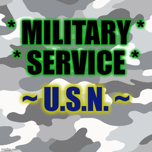 * MILITARY *; * SERVICE *; ~ U.S.N. ~ | made w/ Imgflip meme maker