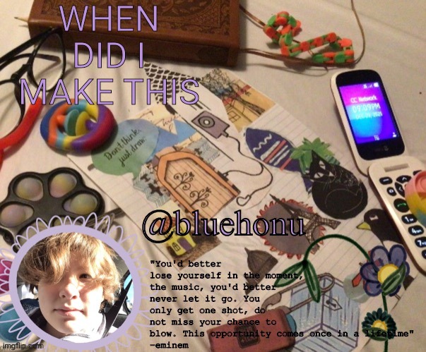 honu's aesthetic template | WHEN DID I MAKE THIS | image tagged in honu's aesthetic template | made w/ Imgflip meme maker