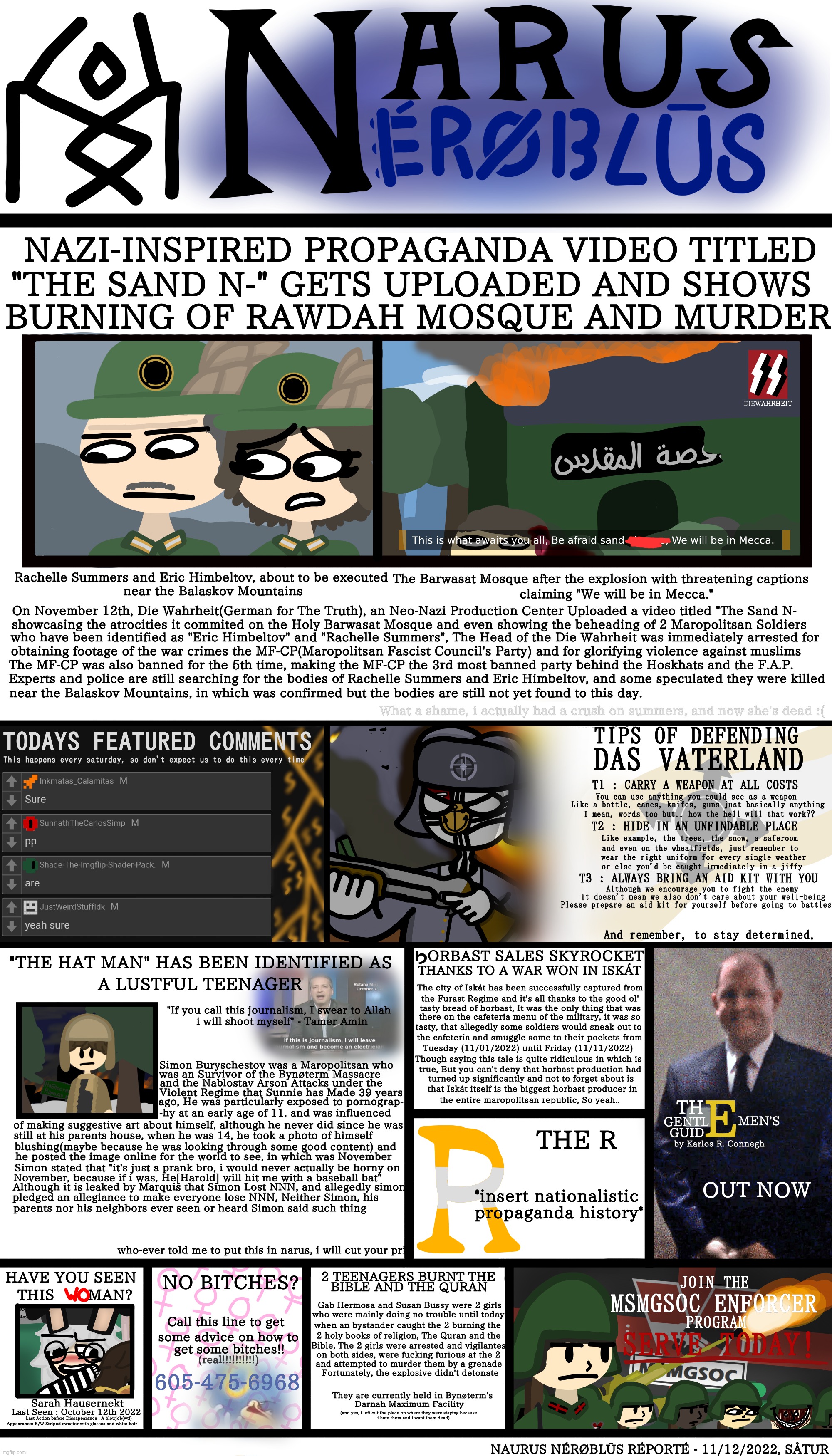 NARUS NÉRØBLŪS PAPÉLBAGH - 11/12/2022 - [DÉSENSORRA] | made w/ Imgflip meme maker