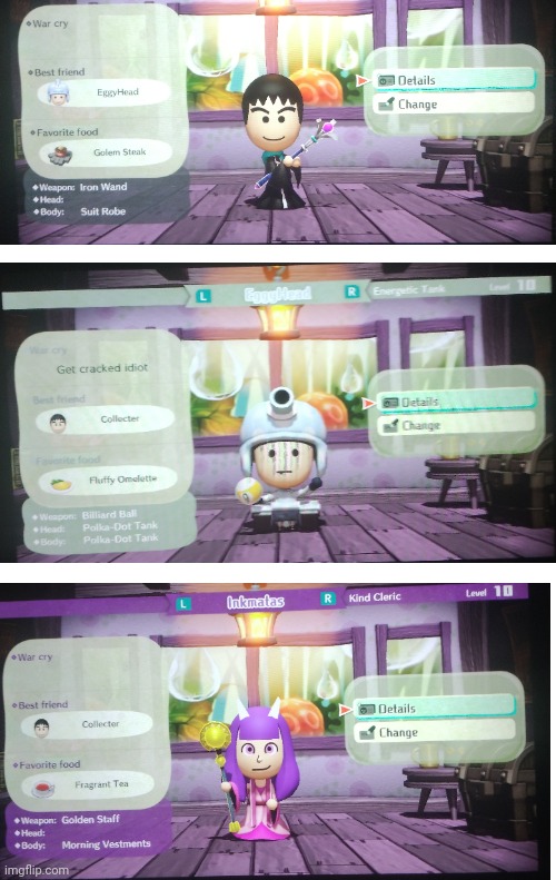 I put these 3 in miitopia | made w/ Imgflip meme maker