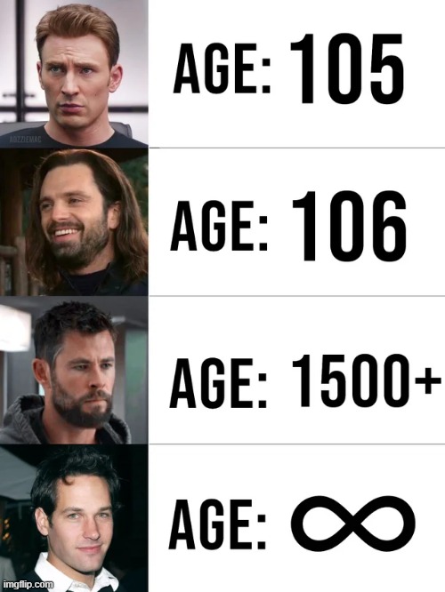 No Age | image tagged in marvel cinematic universe | made w/ Imgflip meme maker