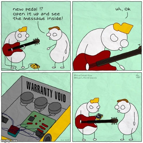 image tagged in memes,comics,band,new,pedal,message | made w/ Imgflip meme maker