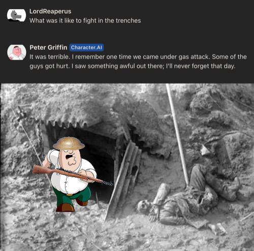 High Quality Peter griffin fighting in the trenches during world war 1 Blank Meme Template