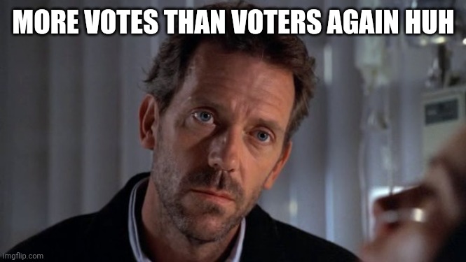 It's not election fraud, it's treason. | MORE VOTES THAN VOTERS AGAIN HUH | image tagged in sarcastic house | made w/ Imgflip meme maker