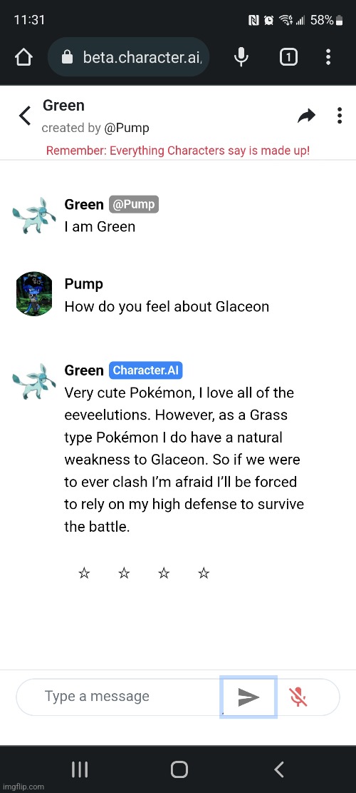 Green you're a glaceon not a leafeon | made w/ Imgflip meme maker