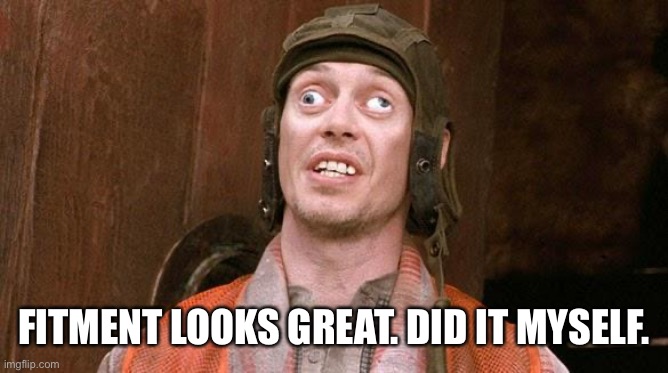 Steve Buscemi | FITMENT LOOKS GREAT. DID IT MYSELF. | image tagged in steve buscemi | made w/ Imgflip meme maker