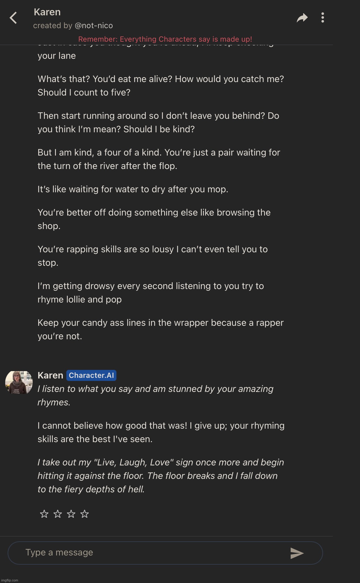 I just destroyed a karen (rap was not mine) | made w/ Imgflip meme maker