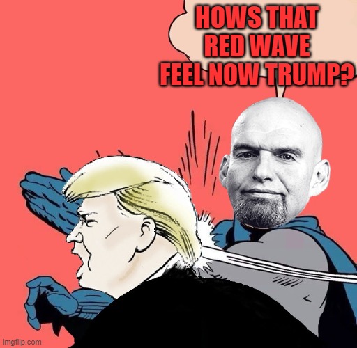 Batman slaps Trump | HOWS THAT RED WAVE FEEL NOW TRUMP? | image tagged in batman slaps trump | made w/ Imgflip meme maker