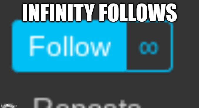 INFINITY FOLLOWS | image tagged in infinity | made w/ Imgflip meme maker