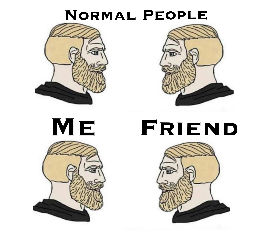 High Quality Normal People Vs Me And Freind Blank Meme Template