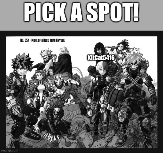 PICK A SPOT! KitCat5416 | made w/ Imgflip meme maker