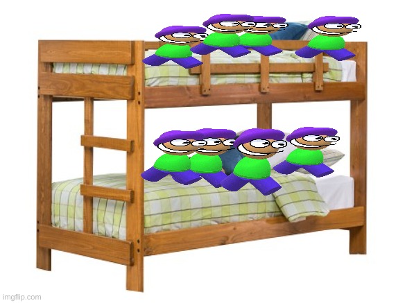 them naturally sleeping | image tagged in bunk beds,dave and bambi,memes | made w/ Imgflip meme maker