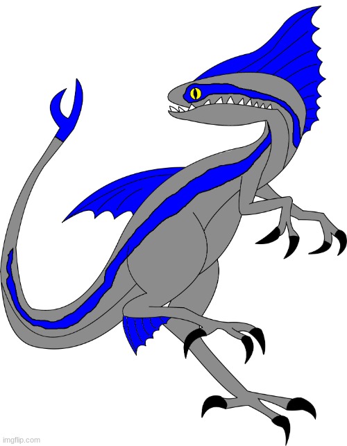 I turned Blue (Velociraptor) into a speed Stinger | image tagged in blue as a speed stinger | made w/ Imgflip meme maker