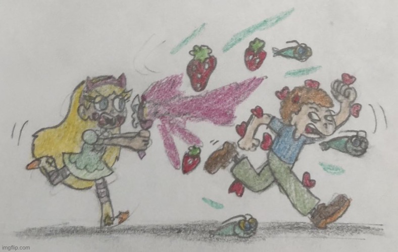 Star Butterfly Chasing Randall Weems | image tagged in star butterfly chasing randall weems,memes,fanart,svtfoe,star vs the forces of evil,star butterfly | made w/ Imgflip meme maker