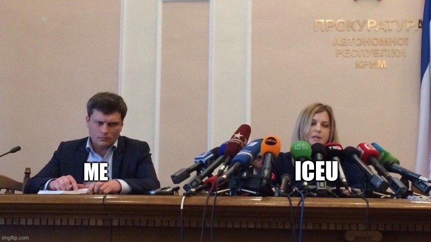 Natalia Poklonskaya Behind Microphones | ICEU; ME | image tagged in natalia poklonskaya behind microphones,iceu,memes,imgflip,funny,imgflip community | made w/ Imgflip meme maker