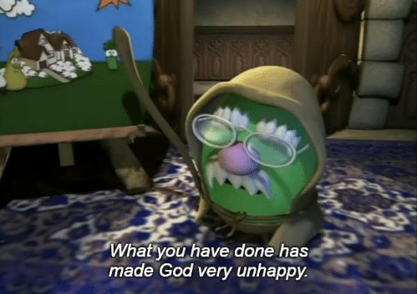 High Quality what you have done has made god very unhappy Blank Meme Template