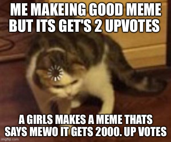 Like How? | ME MAKEING GOOD MEME BUT ITS GET'S 2 UPVOTES; A GIRLS MAKES A MEME THATS SAYS MEWO IT GETS 2000. UP VOTES | image tagged in hol up | made w/ Imgflip meme maker