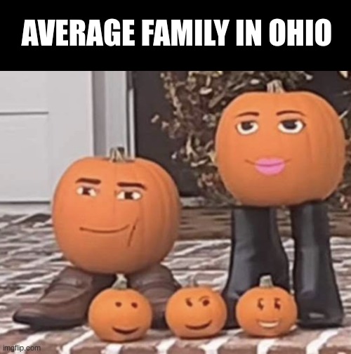 average ohio family | AVERAGE FAMILY IN OHIO | image tagged in pumpkins with roblox faces,family | made w/ Imgflip meme maker