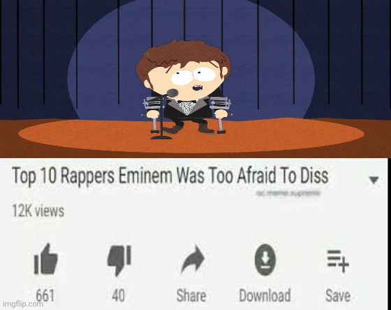 B A R S | image tagged in top 10 rappers eminem was too afraid to diss,south park,rap,youtube | made w/ Imgflip meme maker