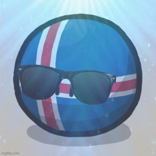 Icelandball becoming canny phase 5 | image tagged in countryballs,iceland | made w/ Imgflip meme maker