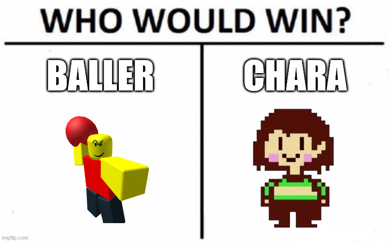 Who Would Win? | BALLER; CHARA | image tagged in memes,who would win | made w/ Imgflip meme maker