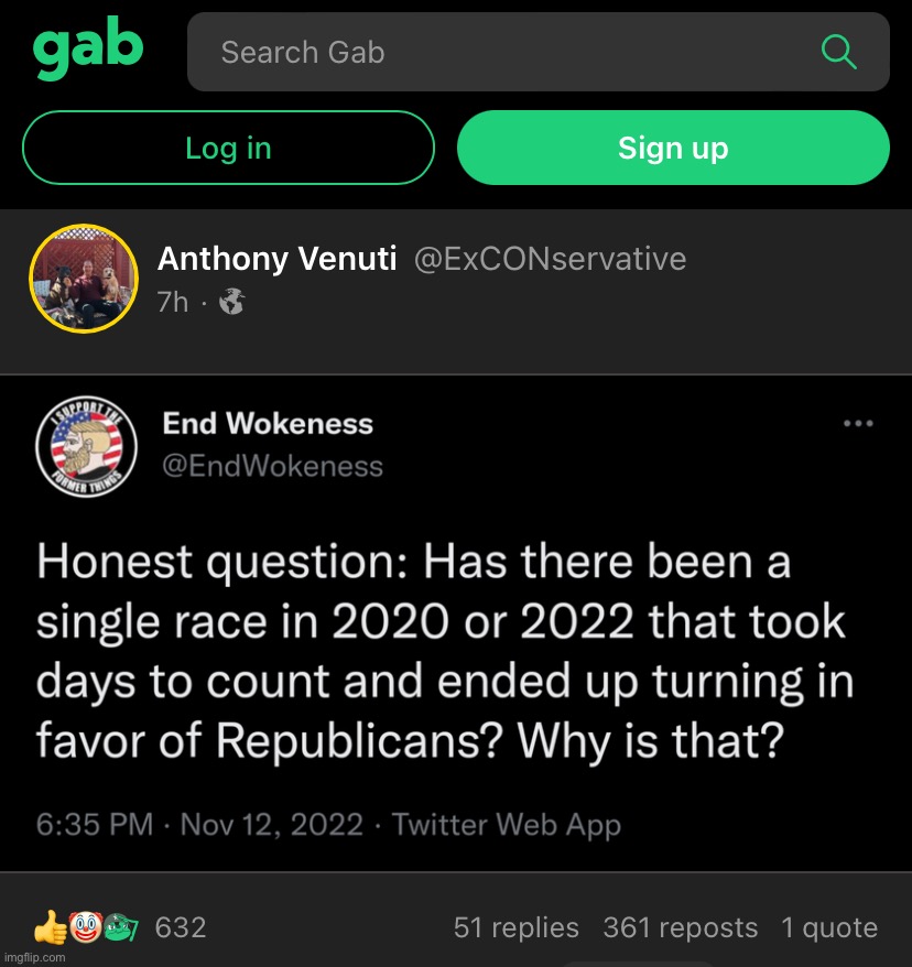 bruh | image tagged in gab 2022 midterms | made w/ Imgflip meme maker