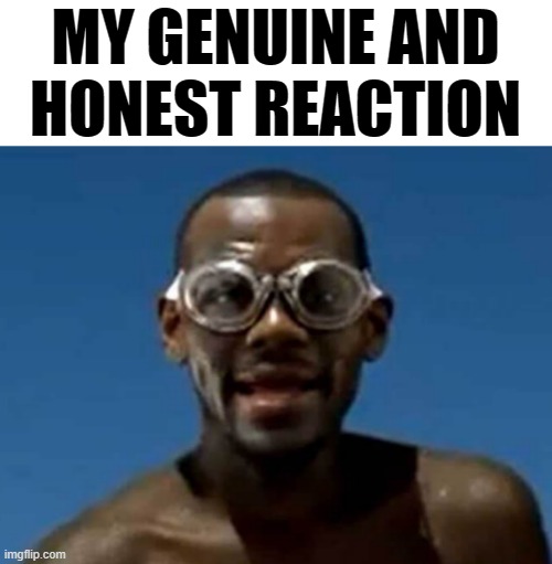 lebron james swimming | MY GENUINE AND
HONEST REACTION | image tagged in lebron james swimming | made w/ Imgflip meme maker