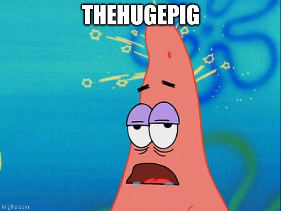 this is you | THEHUGEPIG | image tagged in dumb patrick star | made w/ Imgflip meme maker