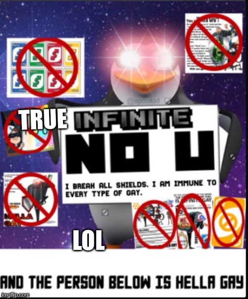 Infinite No U | TRUE; LOL | image tagged in infinite no u | made w/ Imgflip meme maker