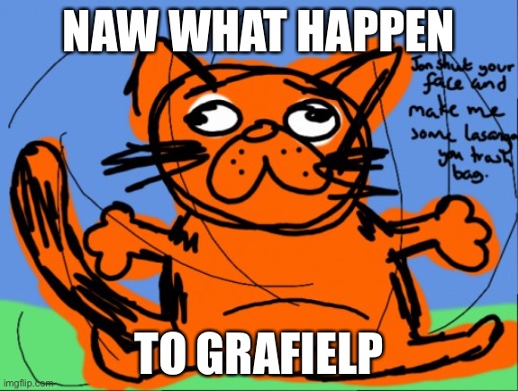 NAW WHAT HAPPEN; TO GRAFIELP | made w/ Imgflip meme maker