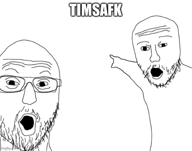 Soyjak Pointing | TIMSAFK | image tagged in soyjak pointing | made w/ Imgflip meme maker