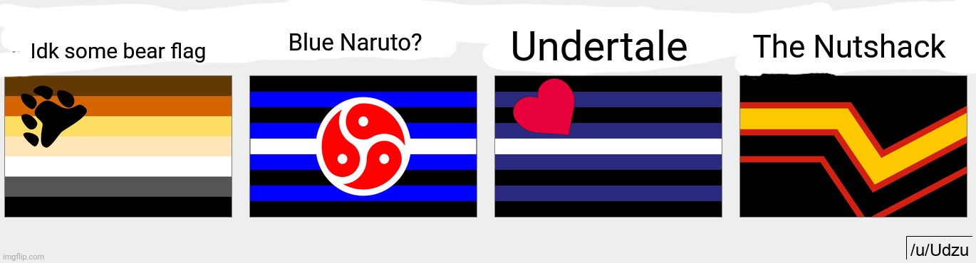 Blue Naruto? Undertale; The Nutshack; Idk some bear flag | made w/ Imgflip meme maker