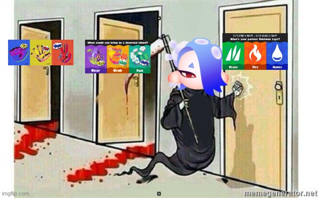 Shiver stealing another win in a splatfest | image tagged in grim reaper knocking door,splatoon,splatoon 3,shiver,splatfest | made w/ Imgflip meme maker