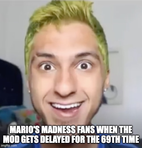 Mario's Madness FNF Meme | MARIO'S MADNESS FANS WHEN THE MOD GETS DELAYED FOR THE 69TH TIME | image tagged in memes | made w/ Imgflip meme maker