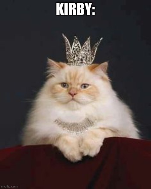 Cat crown | KIRBY: | image tagged in cat crown | made w/ Imgflip meme maker