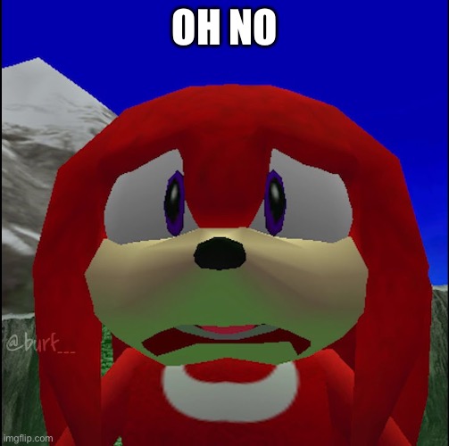 Oh no knuckles | OH NO | image tagged in oh no knuckles | made w/ Imgflip meme maker