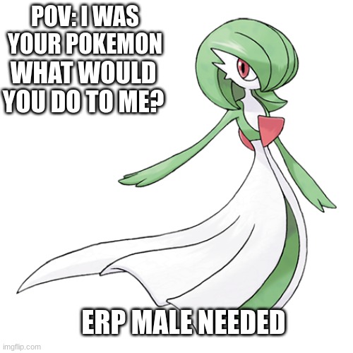 ERP MALE NEEDED | POV: I WAS YOUR POKEMON; WHAT WOULD YOU DO TO ME? ERP MALE NEEDED | image tagged in gardevoir,pokemon go,erp | made w/ Imgflip meme maker