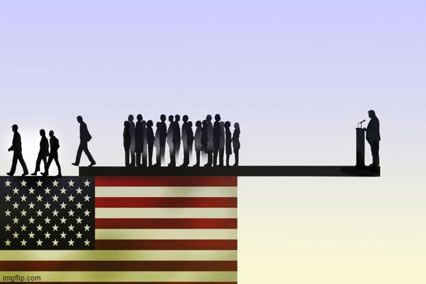 No words needed. | image tagged in donald trump speaks as american voters walk away | made w/ Imgflip meme maker