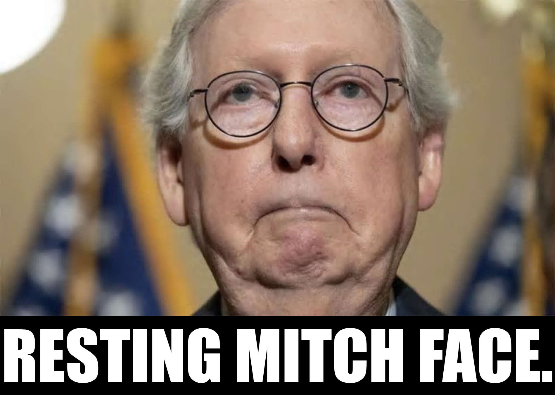 High Quality Resting Mitch face Blank Meme Template