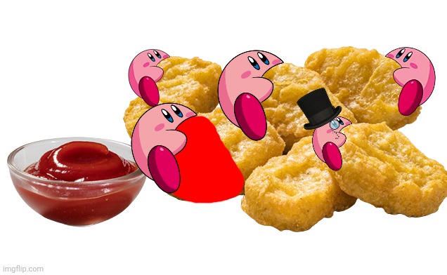 Kirby eats chicken nuggets | image tagged in chicken nuggets,kirby,memes | made w/ Imgflip meme maker