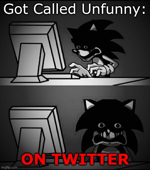 Sonic Computer | Got Called Unfunny:; ON TWITTER | image tagged in sonic computer | made w/ Imgflip meme maker