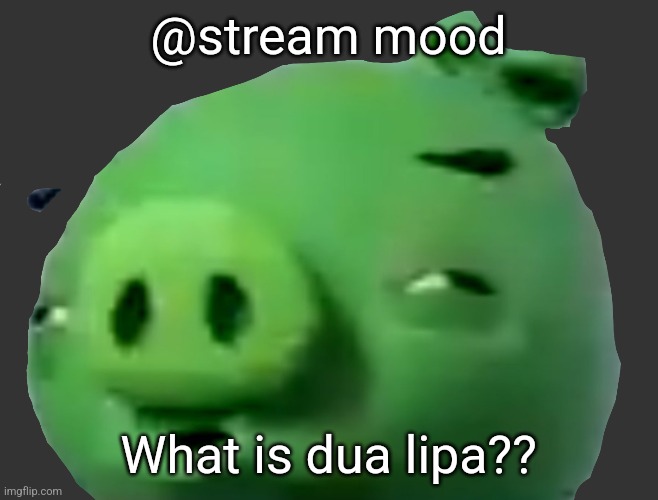 Confused Bad Piggie (Transparent) | @stream mood; What is dua lipa?? | image tagged in confused bad piggie transparent | made w/ Imgflip meme maker