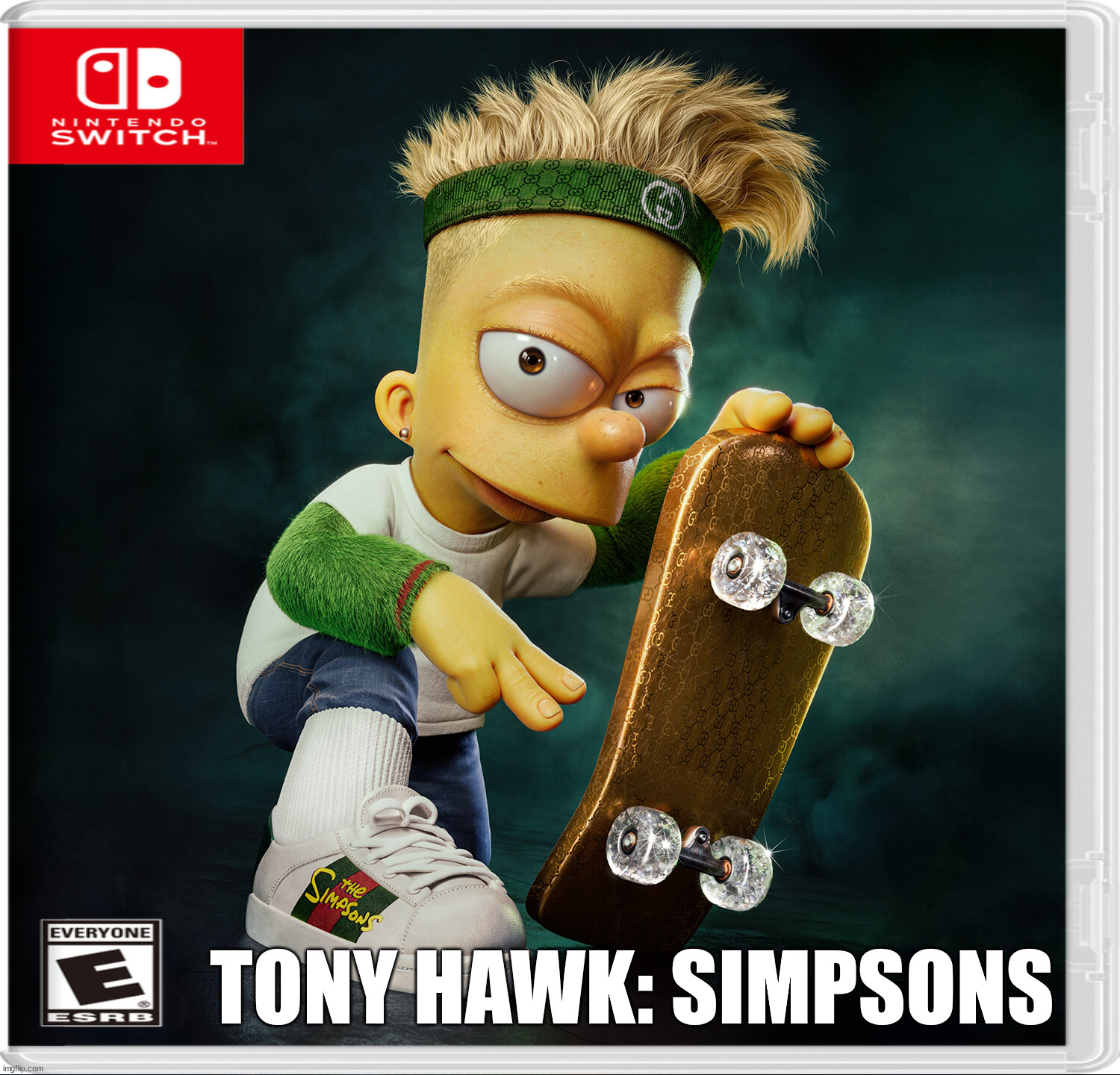 TONY HAWK: SIMPSONS | image tagged in nintendo switch | made w/ Imgflip meme maker